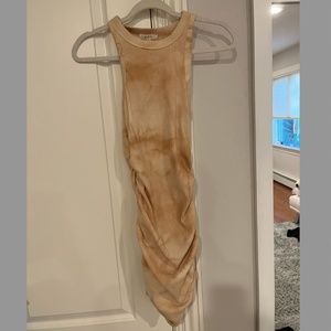 Brownish-Orange Tie Dye Bodycon Dress